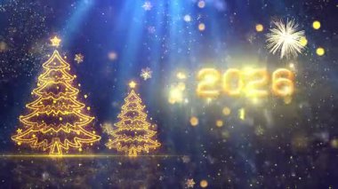 4K, 3840 x 2160 Piksel Çözünürlüğü, 2026 Mutlu Yıllar Arkaplan Animasyonu, Yüksek Kaliteli Yeni Yıl Giriş Açıcısı 2026