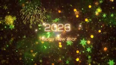4K, 3840 x 2160 Piksel Çözünürlüğü, 2026 Mutlu Yıllar Arkaplan Animasyonu, Yüksek Kaliteli Yeni Yıl Giriş Açıcısı 2026