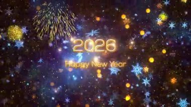 4K, 3840 x 2160 Piksel Çözünürlüğü, 2026 Mutlu Yıllar Arkaplan Animasyonu, Yüksek Kaliteli Yeni Yıl Giriş Açıcısı 2026