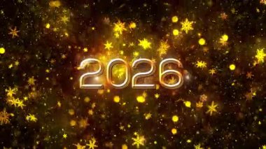 4K, 3840 x 2160 Piksel Çözünürlüğü, 2026 Mutlu Yıllar Arkaplan Animasyonu, Yüksek Kaliteli Yeni Yıl Giriş Açıcısı 2026