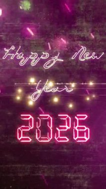 Mobil Dikey Çözünürlük 2160 x 3840 Piksel, 2026 Mutlu Yeni Yıl Dilekleri Animasyonu, Mobil Videolar için Dikey Çözünürlük, 2026 Yılına Mutlu Yıllar Arkaplanı