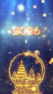 Mobil Dikey Çözünürlük 2160 x 3840 Piksel, 2026 Mutlu Yeni Yıl Dilekleri Animasyonu, Mobil Videolar için Dikey Çözünürlük, 2026 Yılına Mutlu Yıllar Arkaplanı