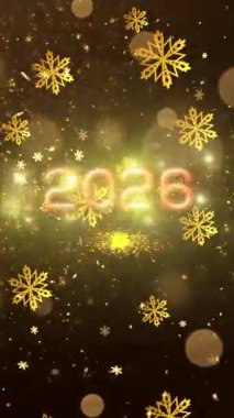 Mobil Dikey Çözünürlük 2160 x 3840 Piksel, 2026 Mutlu Yeni Yıl Dilekleri Animasyonu, Mobil Videolar için Dikey Çözünürlük, 2026 Yılına Mutlu Yıllar Arkaplanı