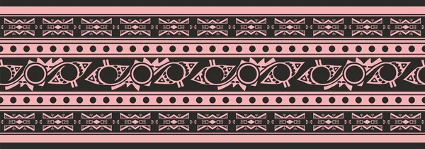 Vector pink and black seamless Indian patterns. National seamless ornaments, borders, frames. colored decorations of the peoples of South America, Maya, Inca, Aztecs. Print for fabric, paper, textile and clothing.