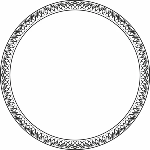 Vector monochrome round ornament of Native Americans, Aztecs. Circle border of the tribes of South and Central America.