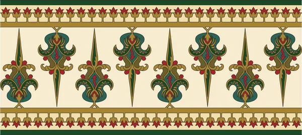 Ornement Byzantin Sans Couture Vectoriel Frontière Sans Fin Cadre Grèce — Image vectorielle