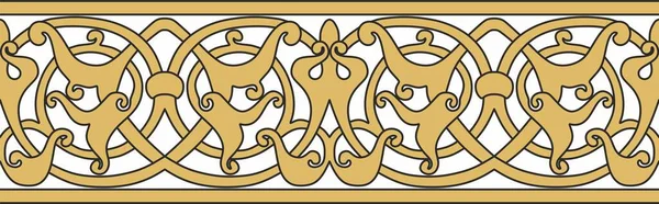 Vector Gouden Naadloze Arabische Nationale Ornament Etnische Eindeloze Patroon Oosterse — Stockvector