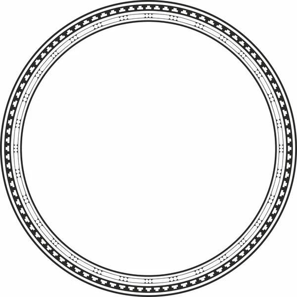 Vecteur Rond Monochrome Sans Couture Ornement Byzantin Classique Cercle Infini — Image vectorielle