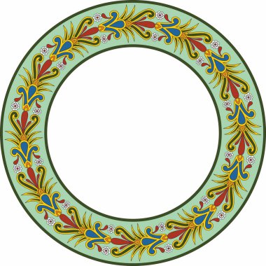 Vektör renkli, pürüzsüz Mısır süsü. Sonsuz çember, halka, sınır, Eski Mısır çerçevesi.