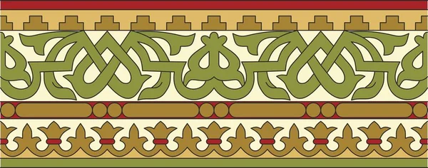 Renksiz vektör renkli klasik Bizans süsü. Sonsuz sınır, Antik Yunan, Doğu Roma İmparatorluğu çerçevesi. Rus Ortodoks Kilisesi Dekorasyonu
