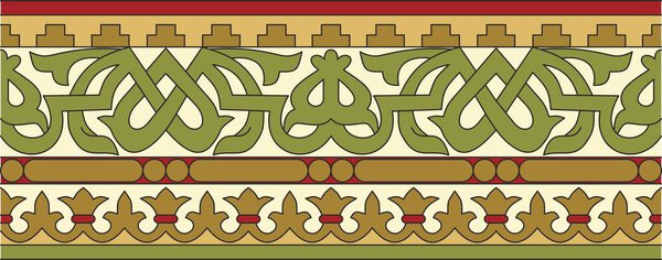 Vector colored seamless classical byzantine ornament. Endless border, Ancient Greece, Eastern Roman Empire frame. Decoration of the Russian Orthodox Church