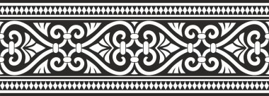 Vector siyah monokrom antik Yunanistan 'ın pürüzsüz süsü. Klasik Sonu Gelmeyen çerçeve Roma İmparatorluğu