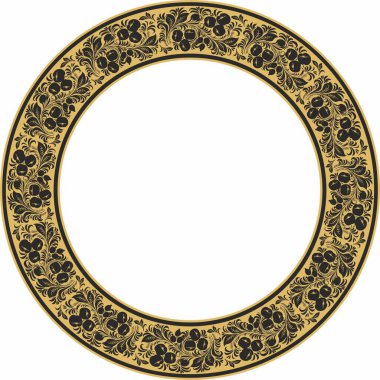 Rus halk süsü Khokhloma 'nın altın taşıyıcısı. Ulusal sonsuz çember, sınır, Slav halkları, Beyaz Rusyalılar, Ukraynalılar