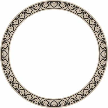 Siyah vektör monokrom çerçeve, sınır, Çin süsü. Doğu Asya, Kore, Malezya, Japonya, Singapur, Tayland halkaları..