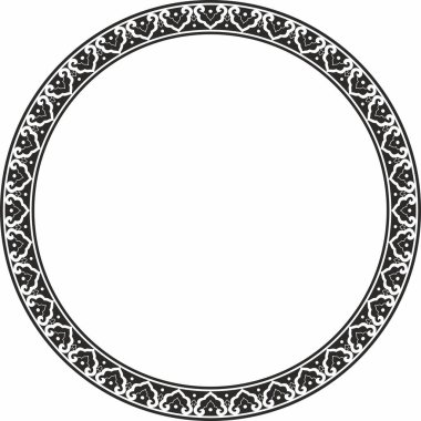 Siyah vektör monokrom çerçeve, sınır, Çin süsü. Doğu Asya, Kore, Malezya, Japonya, Singapur, Tayland halkaları.