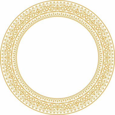 Vector round gold seamless classic byzantine ornament. Infinite circle, border, frame Ancient Greece, Eastern Roman Empire. Decoration of the Russian Orthodox Church