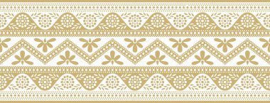 Vektör altın pürüzsüz Kızılderili süsü. Etnik ulusal sınır, Hindistan çerçevesi