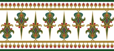 Vektör renkli, pürüzsüz Bizans süsü. Sonsuz Sınır, Antik Yunan ve Doğu Roma İmparatorluğu çerçevesi. Rus Ortodoks Kilisesi Dekorasyonu