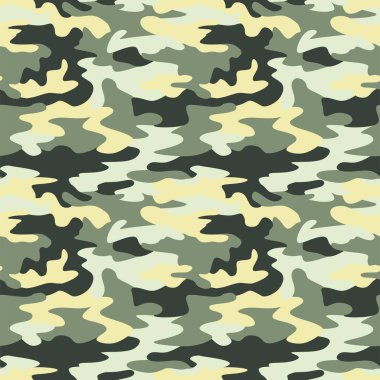 Askeri kamuflajın kusursuz bir örneği. Tasarım ve baskı için doku. Ordu ormanı saklanıyor. Askerler ya da av için haki yeşili sarısı