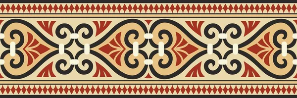 Vector Colored Seamless Ornament Ancient Greece Classic Endless Pattern Frame — Stockový vektor