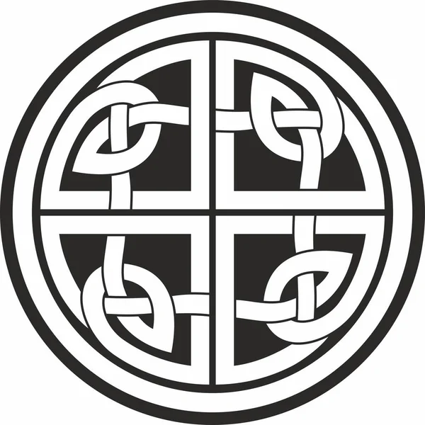 Векторный Чёрный Монохромный Кельтский Узел Украшение Древних Европейских Народов Знак — стоковый вектор