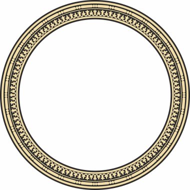 Vector round gold and black seamless classic byzantine ornament. Infinite circle, border, frame Ancient Greece, Eastern Roman Empire. Decoration of the Russian Orthodox Church clipart