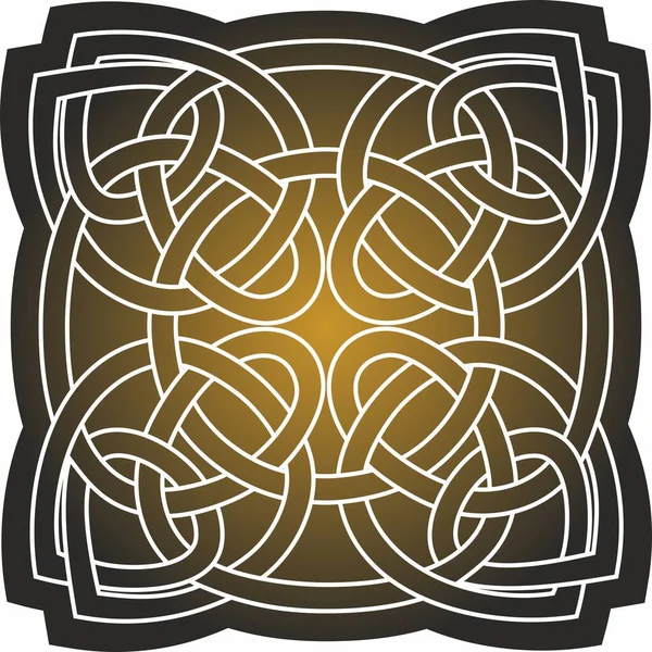 Vector Oro Nudo Celta Negro Adorno Antiguos Pueblos Europeos Signo — Archivo Imágenes Vectoriales