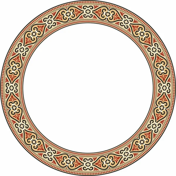Wektor Kolorowe Okrągłe Ozdoby Pierścień Starożytnej Grecji Klasyczny Wzór Ramki — Wektor stockowy