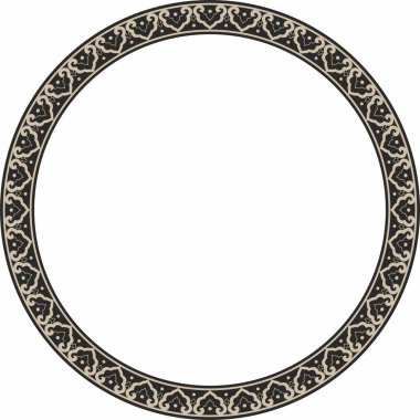 Vektör altın ve siyah çerçeve, sınır, Çin süsü. Doğu Asya, Kore, Malezya, Japonya, Singapur, Tayland halkaları.