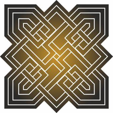 Vektör altın ve siyah Kelt düğümü. Antik Avrupa insanlarının süsü. İrlanda, İskoçlar, İngilizler, Franklar 'ın işareti ve sembolü.