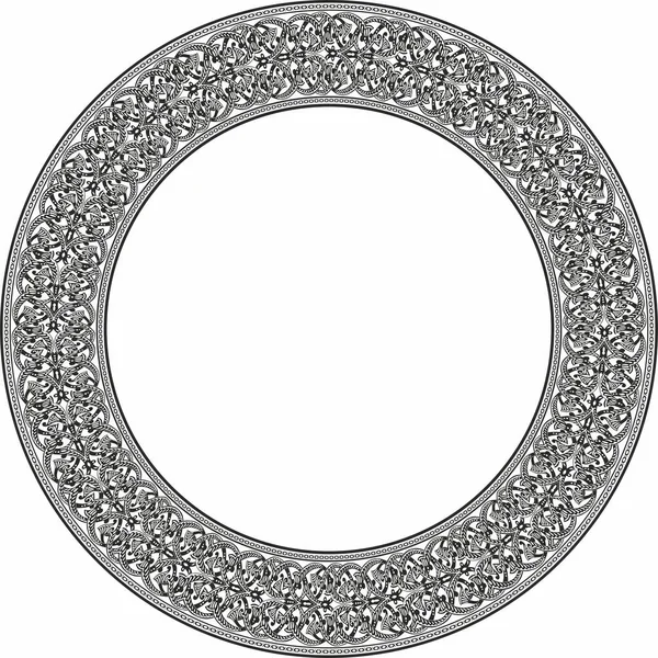 Vector Monochroom Rond Oosters Ornament Arabische Patroon Cirkel Van Iran — Stockvector