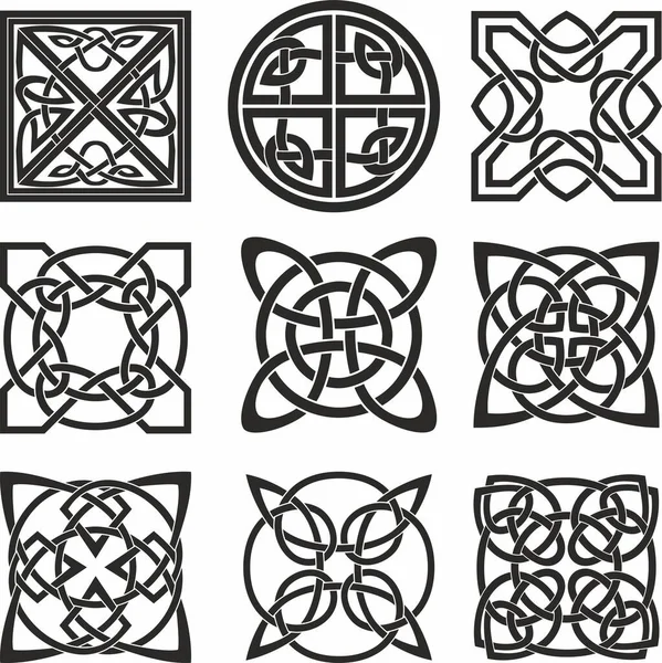 Vector Goud Rode Keltische Knoop Ornament Van Oude Europese Volkeren — Stockvector
