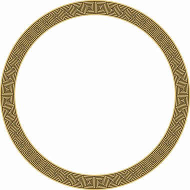 Altın sarısı ve siyah klasik çerçeve. Yunan mangırı. Yunanistan ve Antik Roma 'nın desenleri. Avrupa sınırını çember