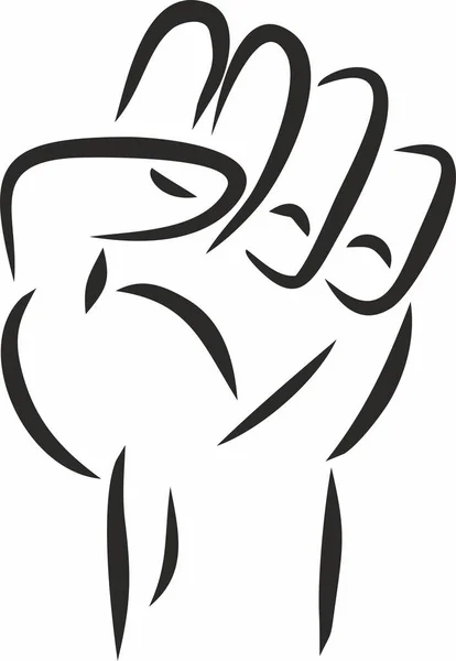 Векторная Рука Сжала Кулак Символ Логотип Движения Черные Жизни Имеют — стоковый вектор