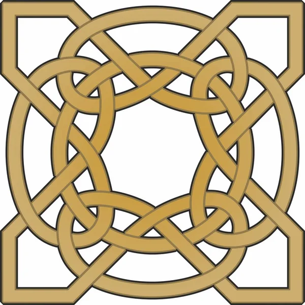 Nodo Celtico Oro Vettoriale Ornamento Antichi Popoli Europei Segno Simbolo — Vettoriale Stock