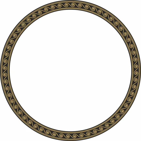 Vector Gold Classic Frame Greek Wave Meander Patterns Greece Ancient — Vetor de Stock