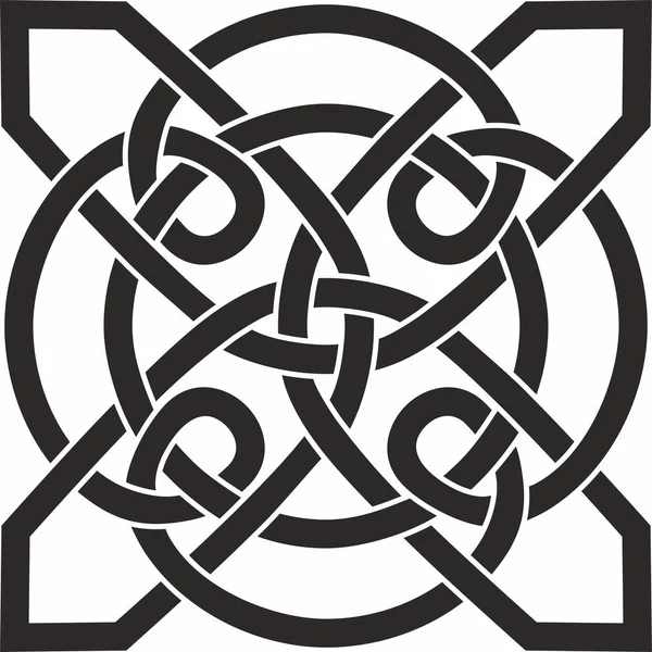 ベクトルブラック単色ケルト結び目 古代ヨーロッパの人々の装飾 アイルランド人 スコットランド人 イギリス人 フランク人の記号とシンボル — ストックベクタ