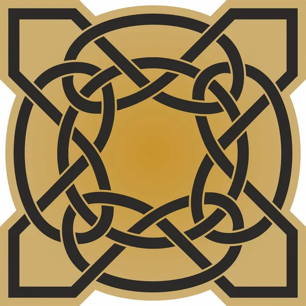 Vector Goud Zwarte Keltische Knoop Ornament Van Oude Europese Volkeren — Stockvector