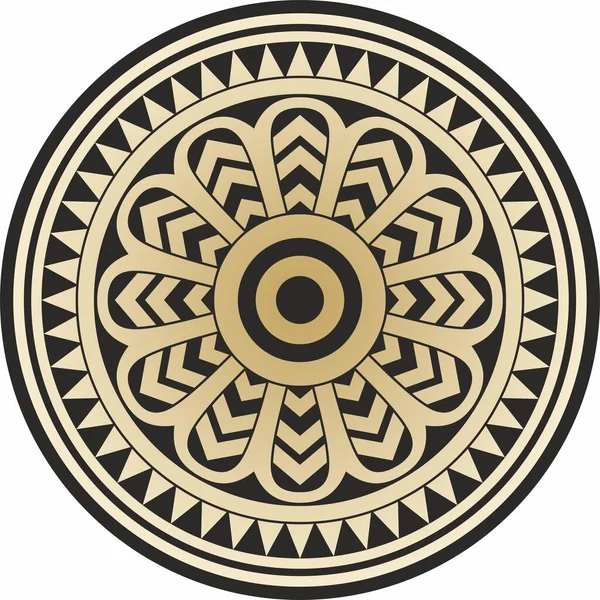 Vektorové Zlaté Černé Kulaté Starobylé Perské Ornament Národní Íránský Kruh — Stockový vektor