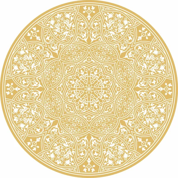Vector Gold Arabic National Ornament Ethnic Circle Eastern African Peoples — Stockvector