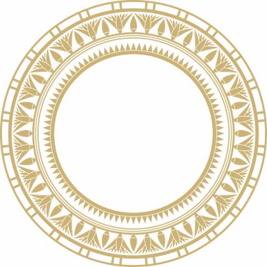 Eski altın Mısır süsü taşıyıcısı. Sınırsız ulusal etnik sınır, çerçeve, halka