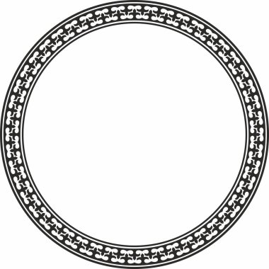 Kazak ulusal süsü etrafında siyah tek renkli taşıyıcı. Büyük Steppe 'deki insanların etnik kalıpları,