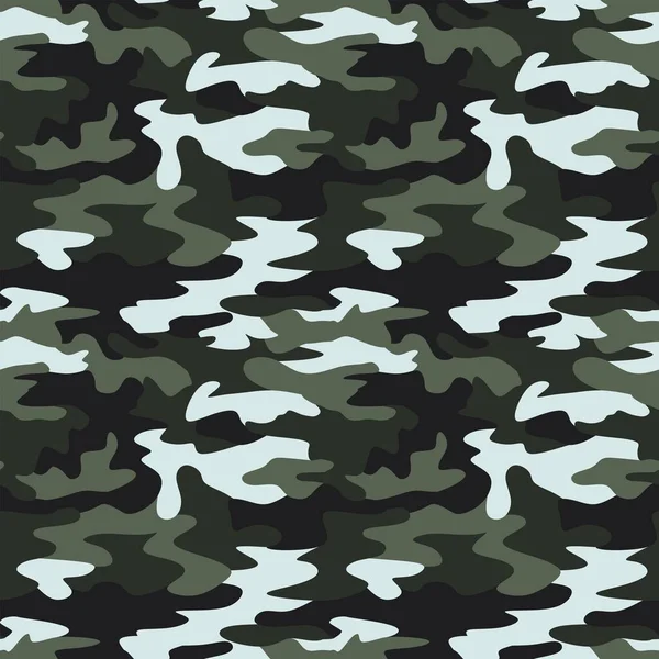 Vector Seamless Pattern Military Camouflage Texture Design Print Army Forest — Stock Vector