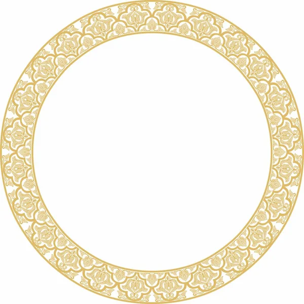 Vector Golden Oriental Ornament Arabic Patterned Circle Iran Iraq Turkey — Stock Vector