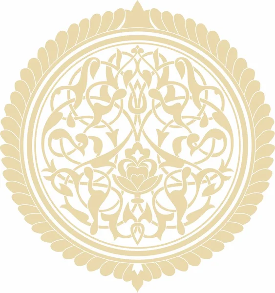 Vetor Dourado Ornamento Arábico Redondo Medalhão Muçulmano Modelado —  Vetores de Stock
