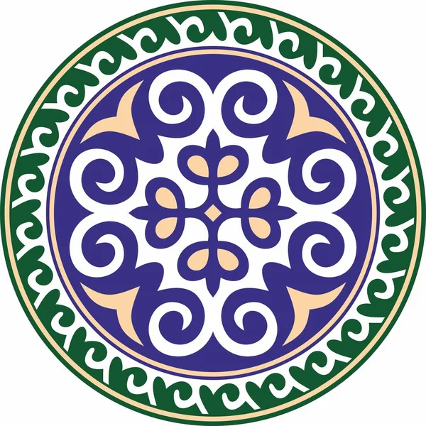 Векторные Цвета Вокруг Казахского Национального Орнамента Этнический Узор Народов Великой — стоковый вектор