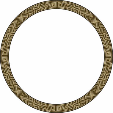 Altın sarısı ve siyah klasik çerçeve. Yunan mangırı. Yunanistan ve Antik Roma 'nın desenleri. Avrupa sınırını çember