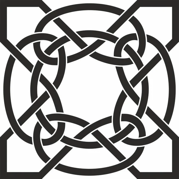 Celta Monocromático Preto Vetorial Ornamento Povos Europeus Antigos Sinal Símbolo — Vetor de Stock