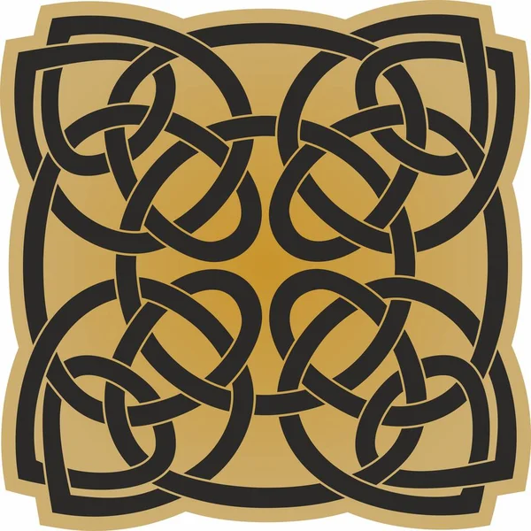 Vector Goud Zwarte Keltische Knoop Ornament Van Oude Europese Volkeren — Stockvector