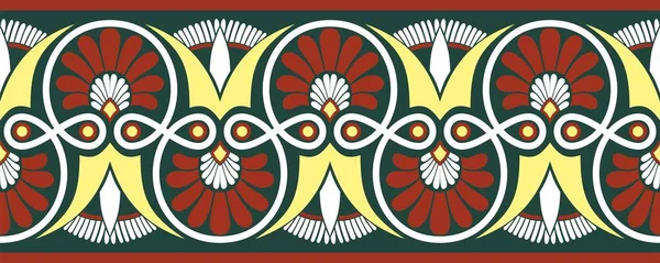Vector Colored Seamless Ornament Ancient Greece Classic Endless Pattern Frame — Stockový vektor
